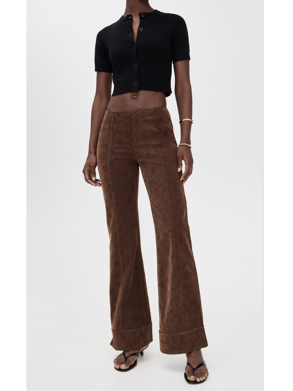 Free People We The Free Glow Up Vegan Suede Flare Pants